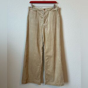 Bonpoint Bristol Wide-Leg Corduroy Pants in Beige, Size 40 (US 8)